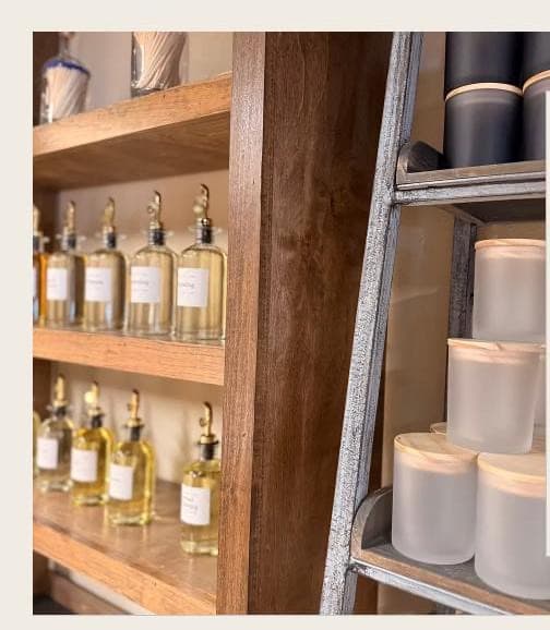 Pour your own soy candle at our studio upstairs. You choose the scent. 🕯️