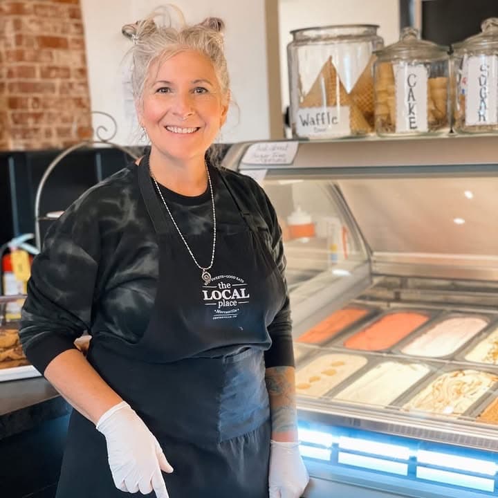Making homemade ice cream at The LOCAL Place in Centerville TN
