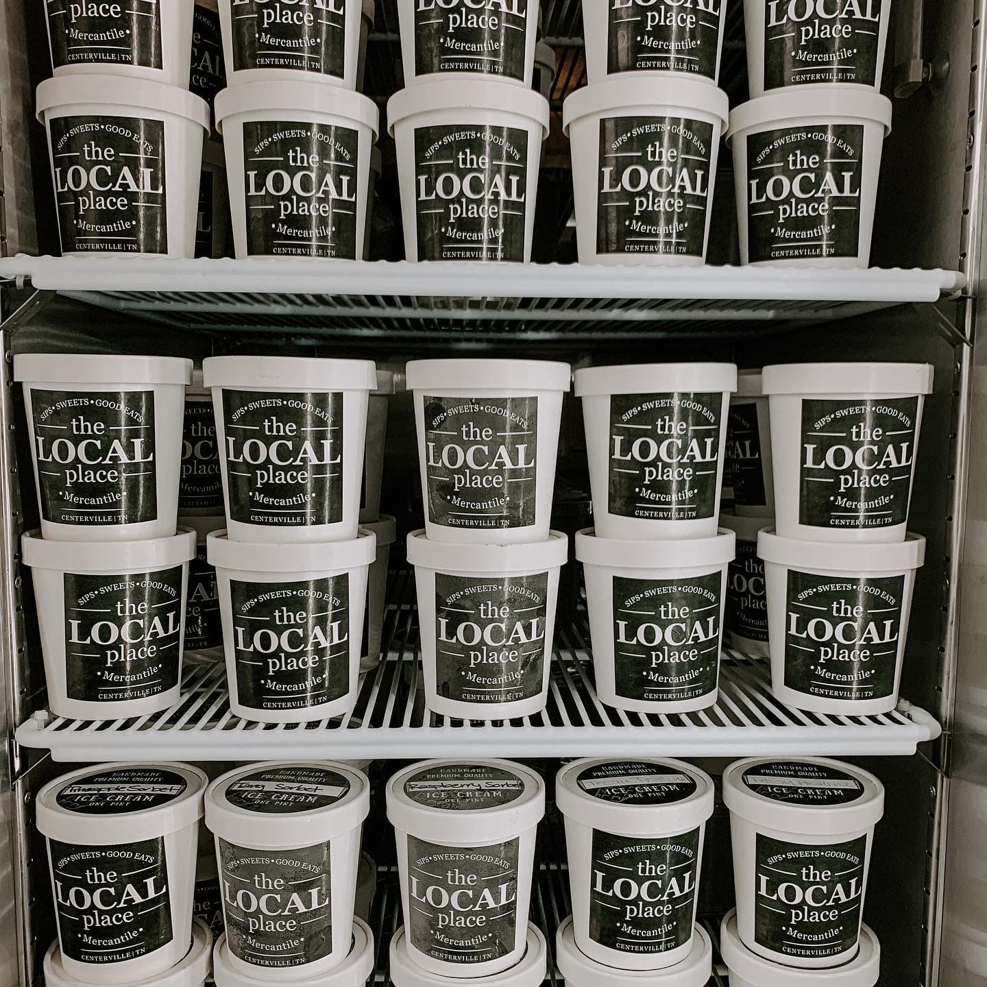 Homemade ice cream pints to go at The LOCAL Place