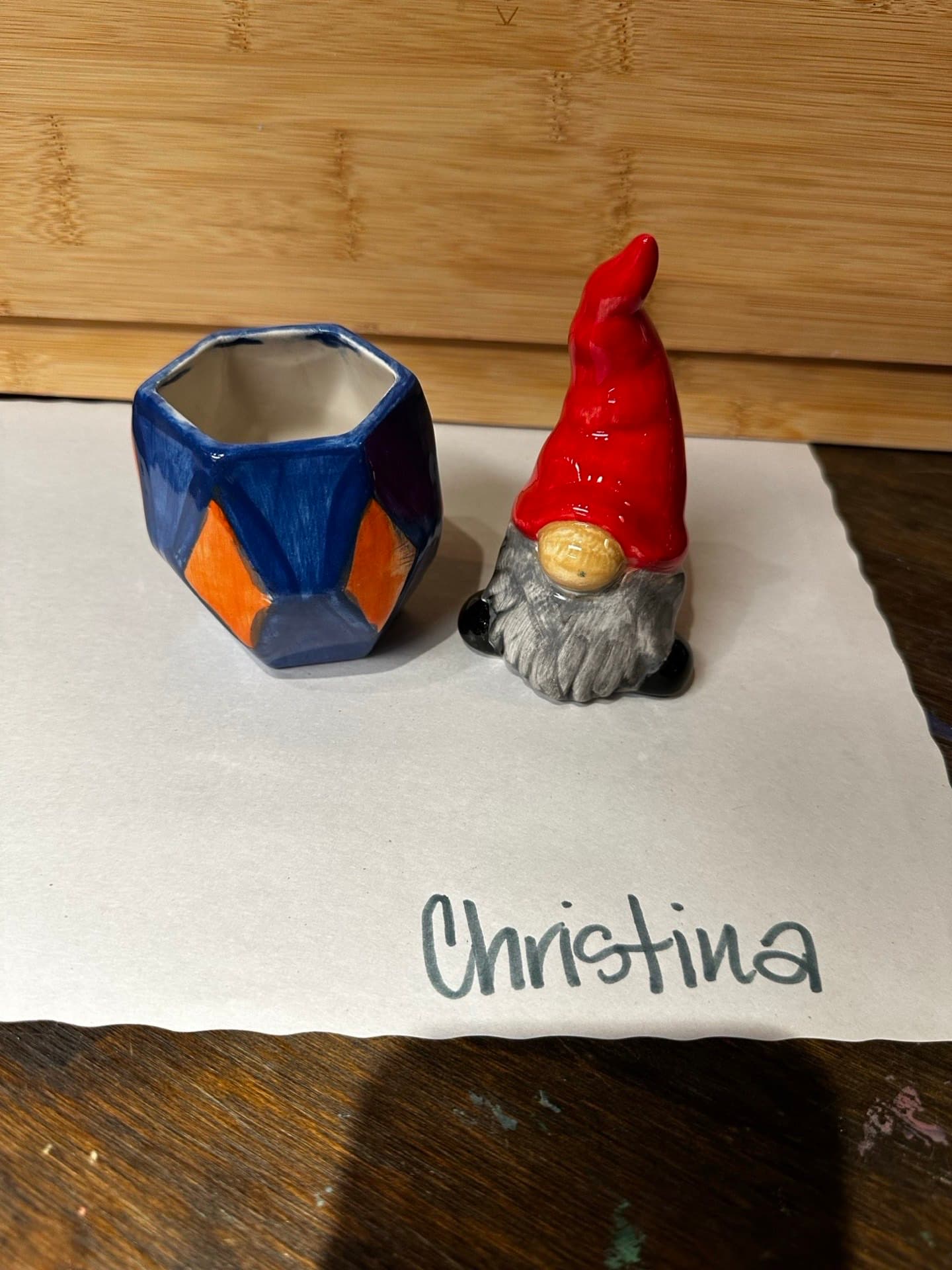 Hand-painted gnome planter